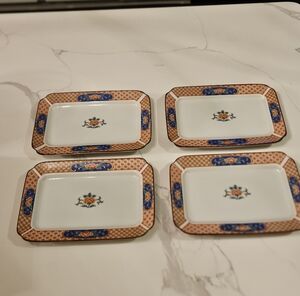 Horchow Oblong Porcelain Appetizer/Snack Plates - 8-1/4" x 5 1/2"